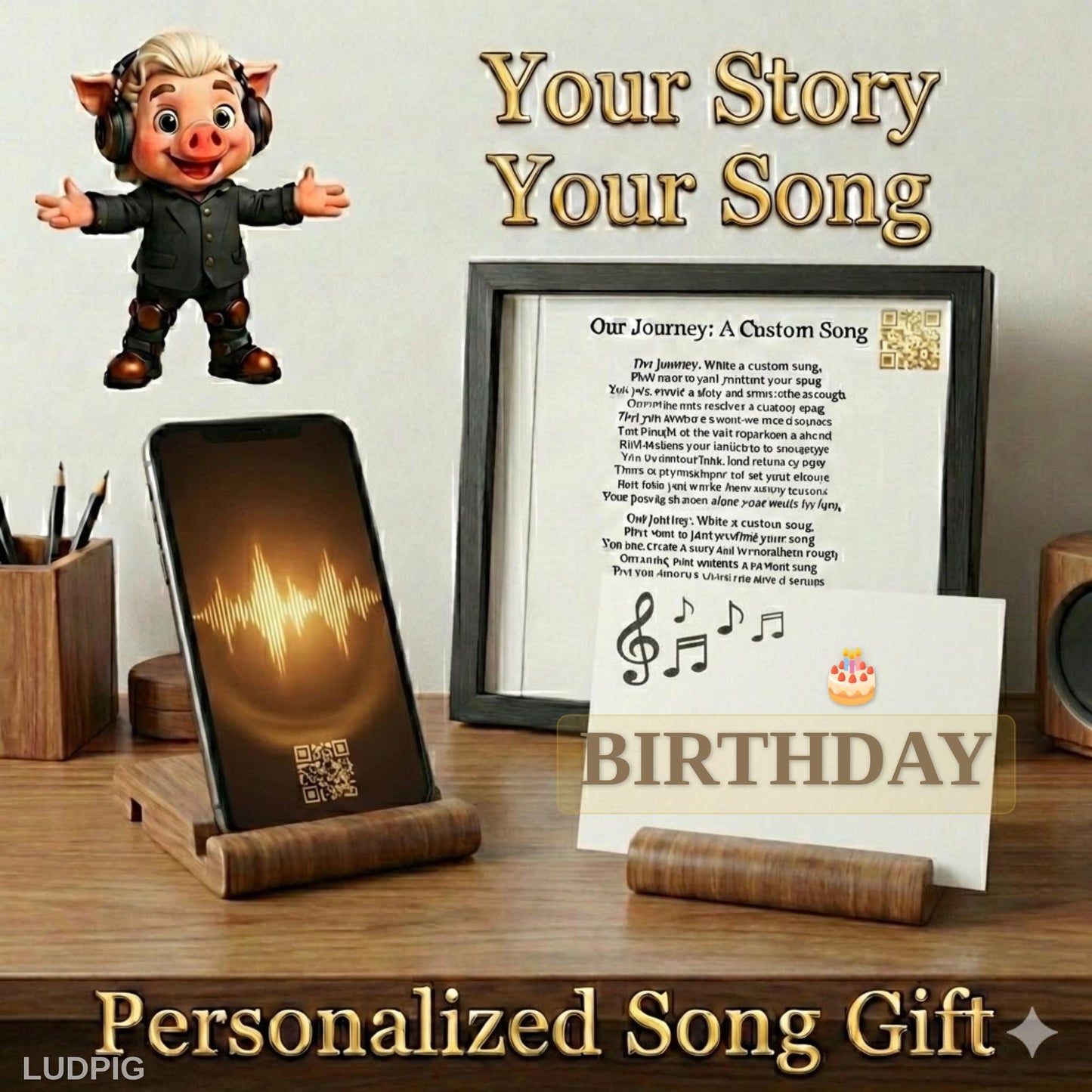 Birthday Personalized Song x2 | Custom Music Gift in 15+ Languages | Ludpig